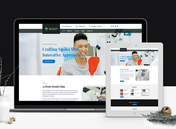 32 Pearls website design by DotFix Technologies