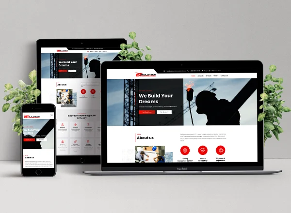 Build Tech website design by DotFix Technologies