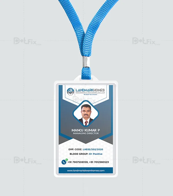 Landmark Homes id card design by DotFix Technologies