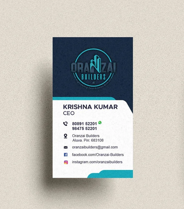 Oranzai Builders business card design by DotFix Technologies