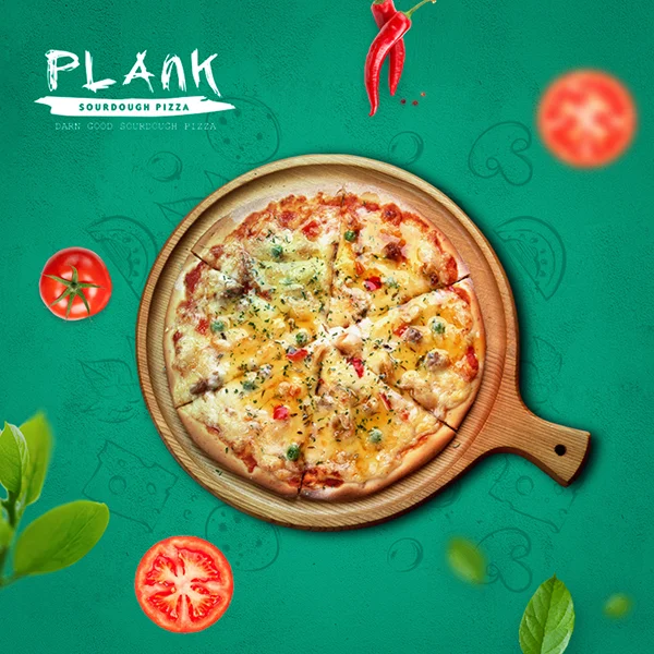 Plank Pizza KSA social media design by DotFix Technologies