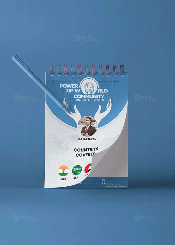 Power Up New World Community notepad design by DotFix Technologies