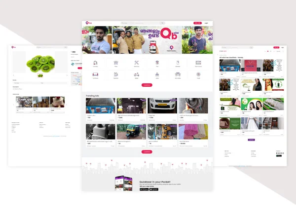 Quickbzar website design by DotFix Technologies