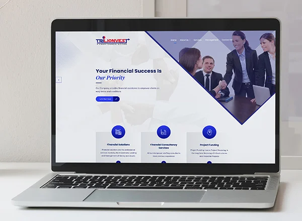 Trilionvest website design by DotFix Technologies