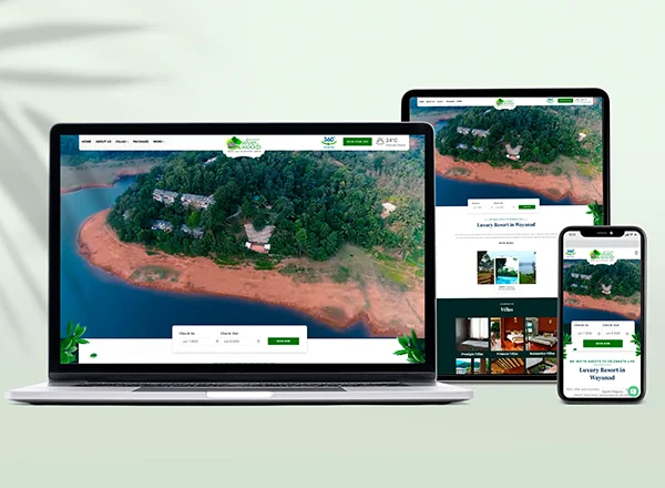 Wayanad Silverwoods Resort website design by DotFix Technologies